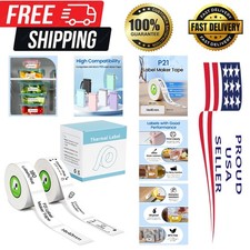 BPA-Free Laminated Label Tape, 2 Rolls for Nelko P21, 14x40mm, Easy Application