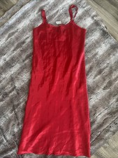 Morgan Taylor intimates Red Night Slip Satin Lingerie Sz S READ