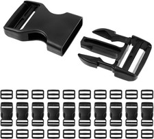 10 Set 1 inch Buckles for Straps with 20 pcs Tri-glide Slide Clip, Buckle Clip