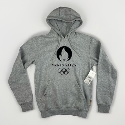 Paris 2024 Olympics Gray Large Logo Hoodie Size S NWT Official