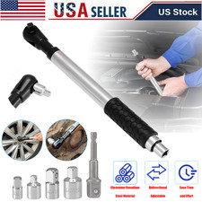 12 Offset Extension Ratchet Wrench Cr-v Steel 5 Adapter Set For Auto Repair