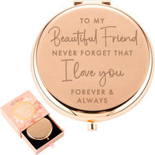 Rose Gold Compact Mirror - Sentimental Friend Gift Ideas for Women | Birthday Gi