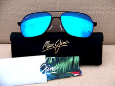  NIB Mint MAUI JIM MANO Dark Navy  Blue Hawaii Polarized Sunglasses  B877-03