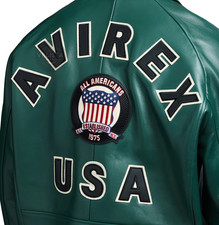 Giubbotto uomo Avirex verde vero bomber volo americano giacca vera pelle uomo regalo