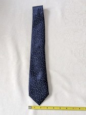 Donatelli Men's Microfiber Polka Dot Tie Navy White Classic Width Woven