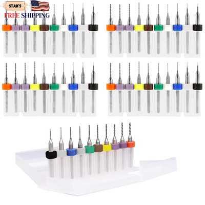 40Pcs Micro Small Drill Bit Set PCB Mini Tungsten Carbide Carburetor Jet Drill B