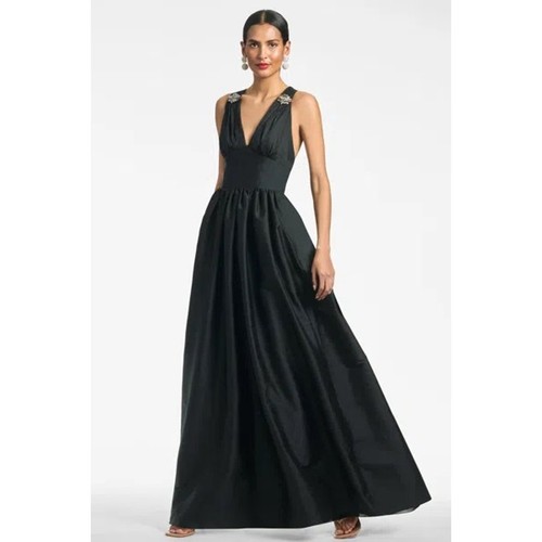Sachin & Babi Neu mit Etikett Kenzia Brosche verziert schwarzes Kleid Gr: 8 Ret$ 895 AKTUELL! - Bild 4 von 8