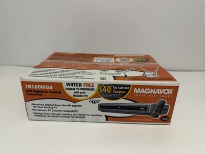 VTG Magnavox TB100MW9 DTV Digital to Analog Converter Box TV Tuner with Remote