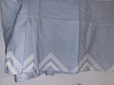 Pottery Barn Kids Blue White Embroidered Nursery Crib Baby Bed Skirt