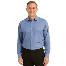 Kenneth  cole Reaction Blue  Gray Gingham Dress Shirt Size 16