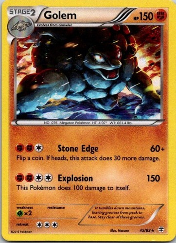 Golem 45/83 Rare Holo Pokemon XY Generations 2016 NM