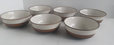 VINTAGE DENBY SET OF 6 POTTERS WHEEL CEREAL BOWLS