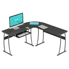 RIF6 L Shaped Modern Computer Home Office Gaming Desk with Keyboard Tray and ...