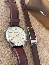 Herrenarmbanduhr Fossil FS4735 + Fossil Lederarmband – wie neu