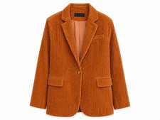 BlankNYC XS Burnt Orange Wide-Wale Corduroy O...