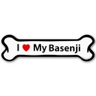Magnet Me Up I Love My Basenji Bone-Shaped Magnetic Decal for Cars - 2x7 Inches