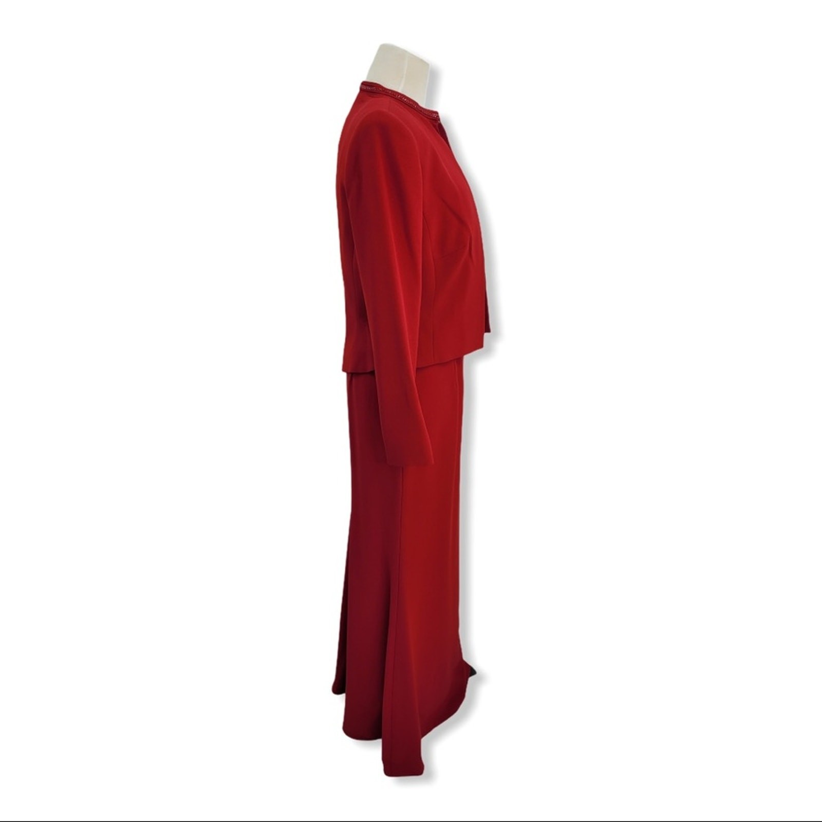 Daymor Couture Red Long Evening Gown & Jacket Size 4 NWT