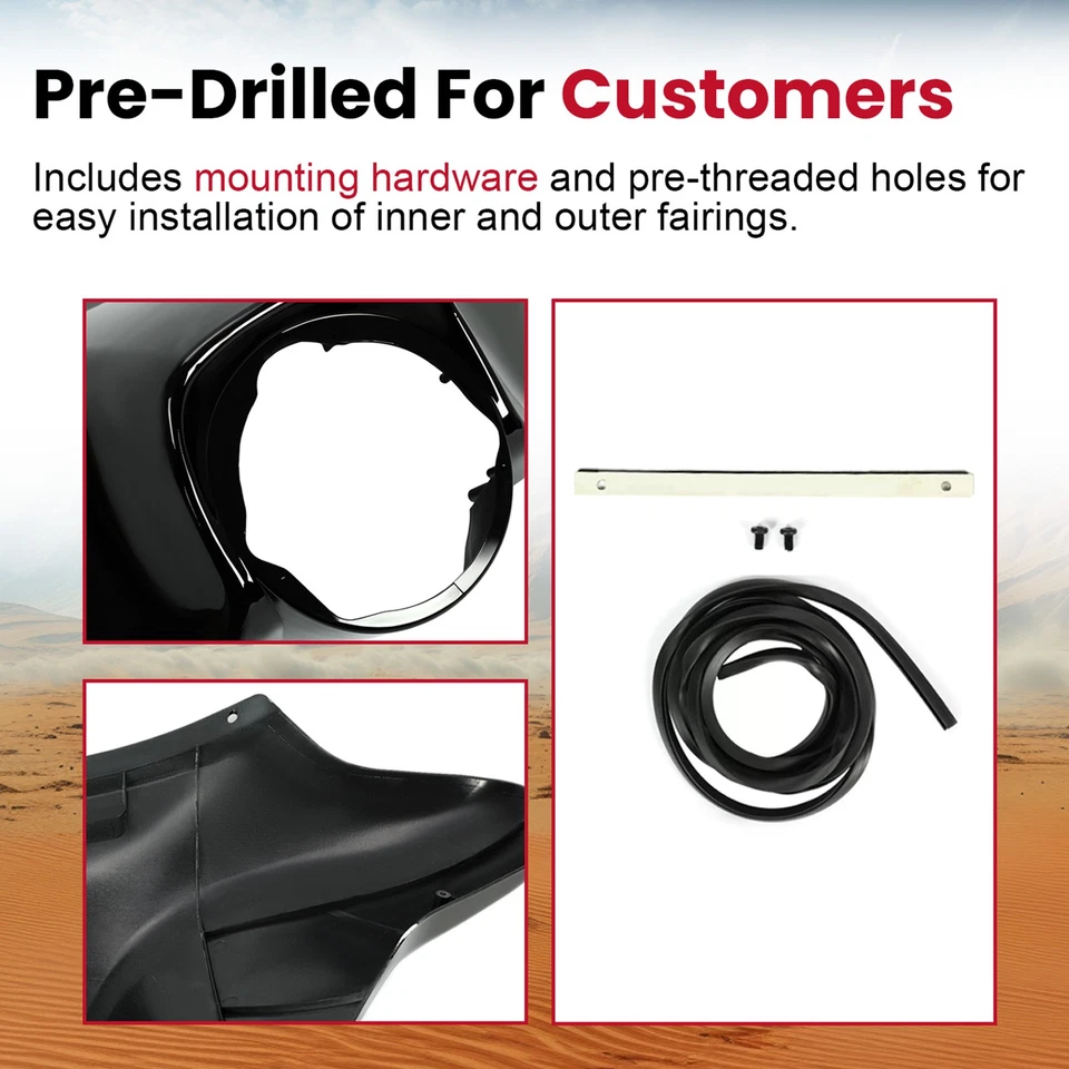 Front Outer Batwing Fairing For Harley Davidson Electra Street Glide FLHTC 96-13 - Изображение 3 из 4