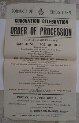KÖNIG EDWARD VII KRÖNUNGSPROZESSION JUNI 1902 ORIGINAL POSTER 51 X 30 CM