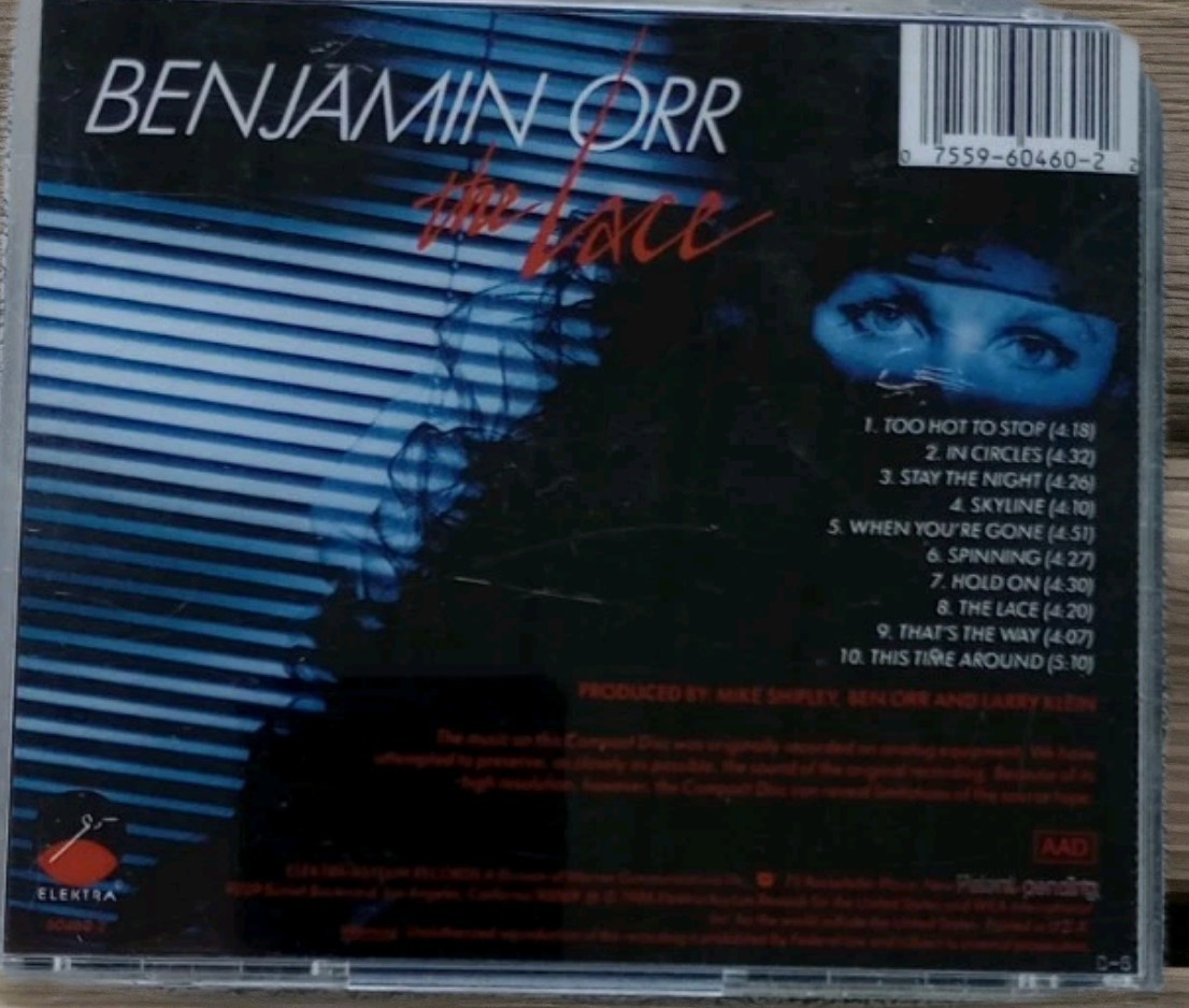 Benjamin Orr The Lace CD 1986 Original Elektra 9 60460-2 The Cars