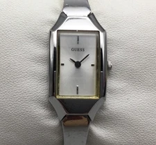 Guess Watch Womens 18mm Silver Tone Rectangular Dial G66000L New Battery 6"