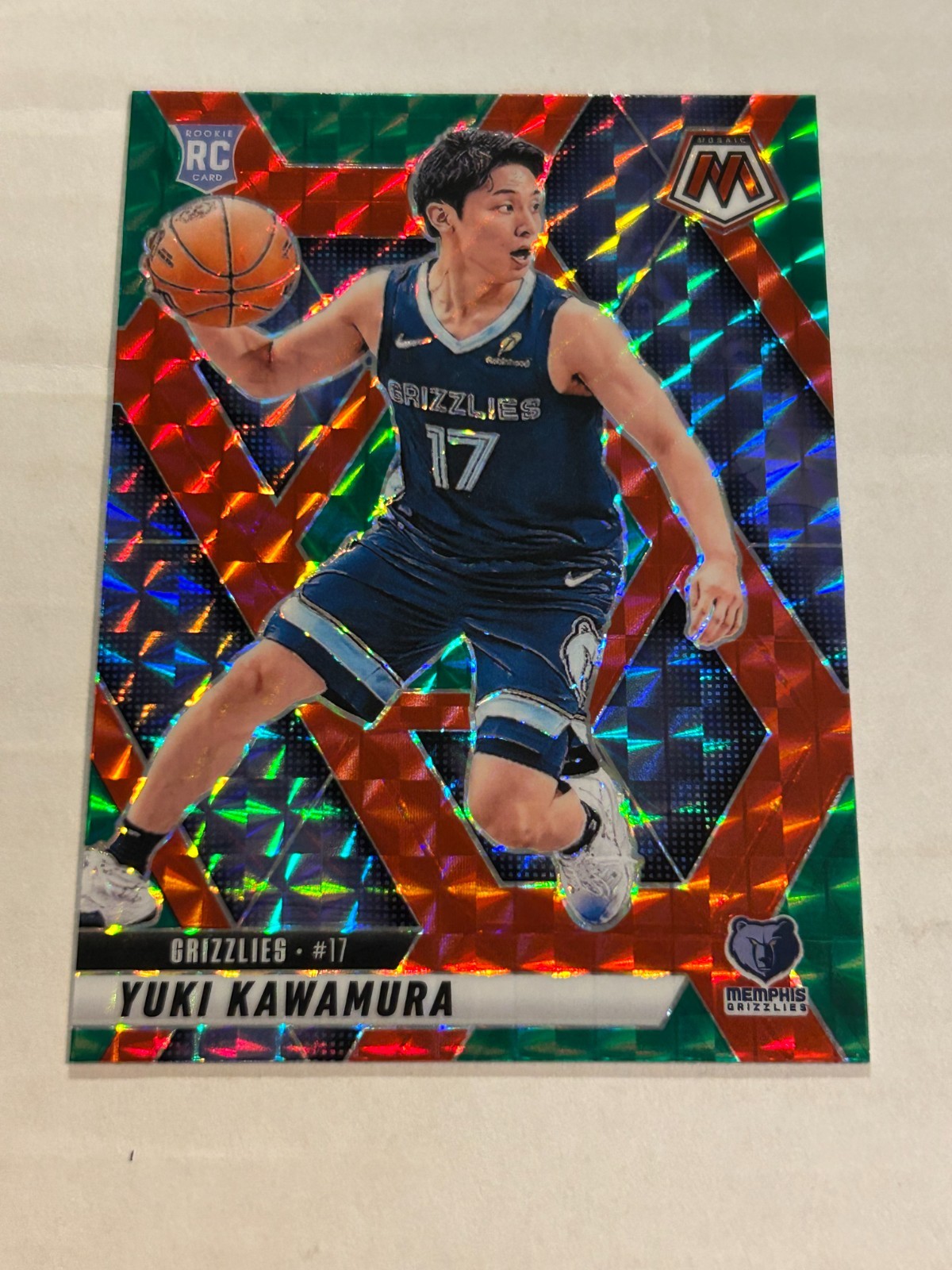 2024-25 PANINI MOSAIC YUKI KAWAMURA #209 CHOICE RED GREEN PRIZM ROOKIE SP TN3