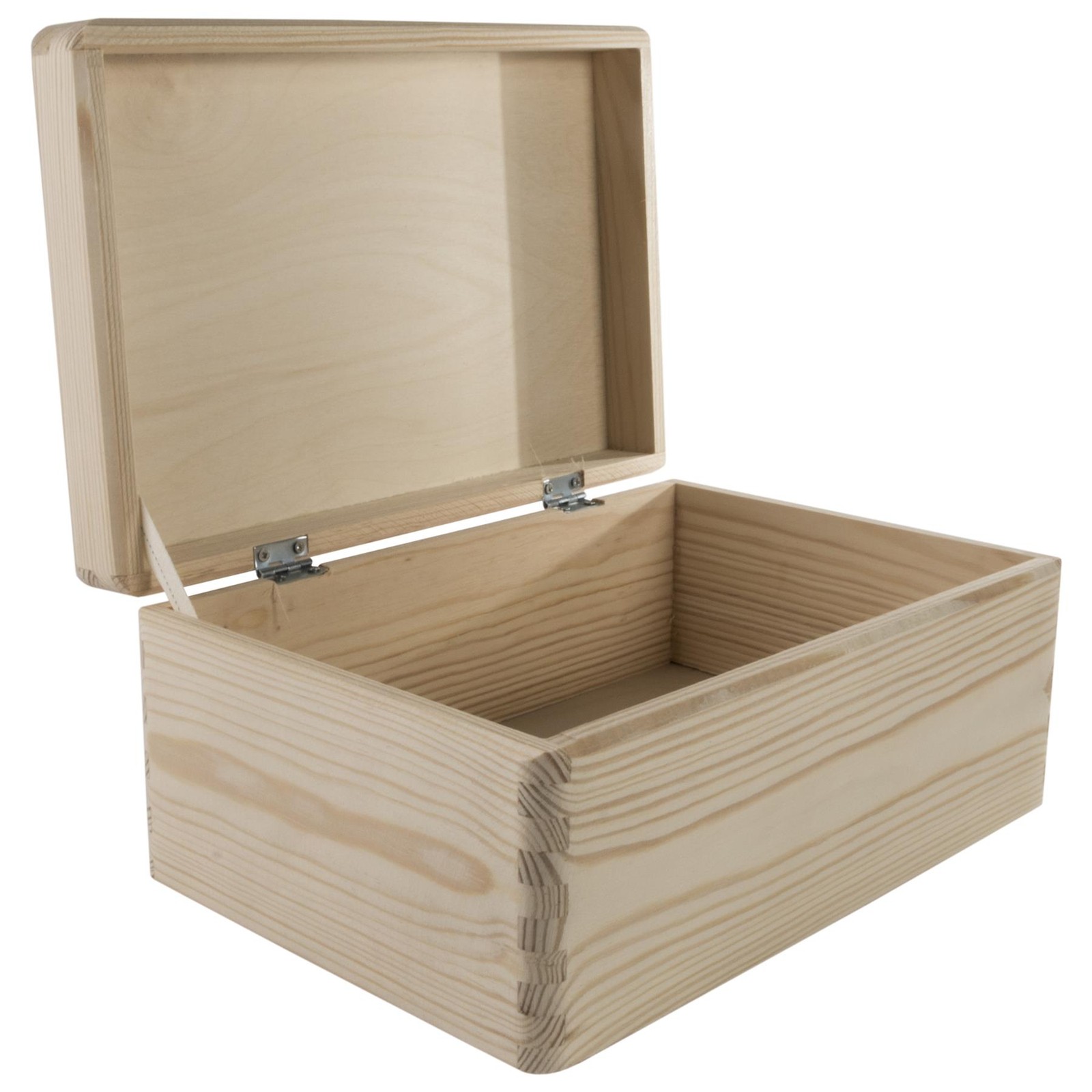 Wooden Storage Box with Lid Unfinished Pine Keepsake Decoupage Craft 30x20x14cm