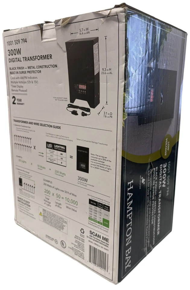 Transformador digital Hampton Bay 300 W iluminación de paisaje anochecer a amanecer hágalo usted mismo-300 PS Foto 4 de 4