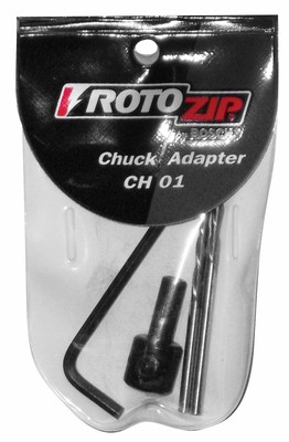 Roto Zip 1 8 to 1 4 Chuck Adapter Kit with Hex Key and 2 Rotary Bits
