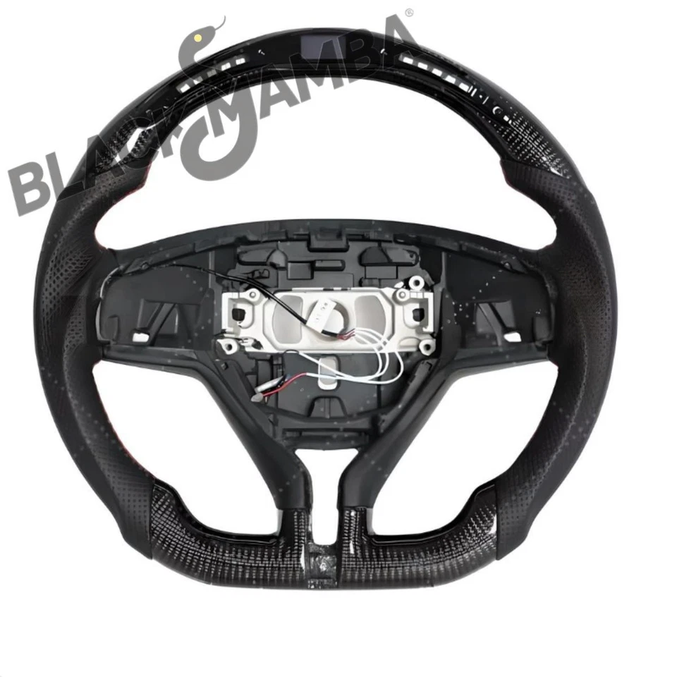 Carbon Fiber LED Steering Wheel Fit 2015-2024 Maserati Ghibli Quattroporte Foto 2 de 4