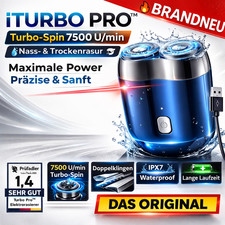 iTurbo Pro™ Doppelkopf Elektrorasierer Turbo-Spin 7500 U/min Nass-& Trockenrasur