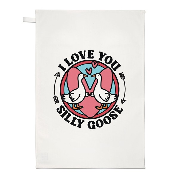 Gift Base I Love You Silly Goose KüChentuch Valentinstag Weiß 100% Baumwolle-image