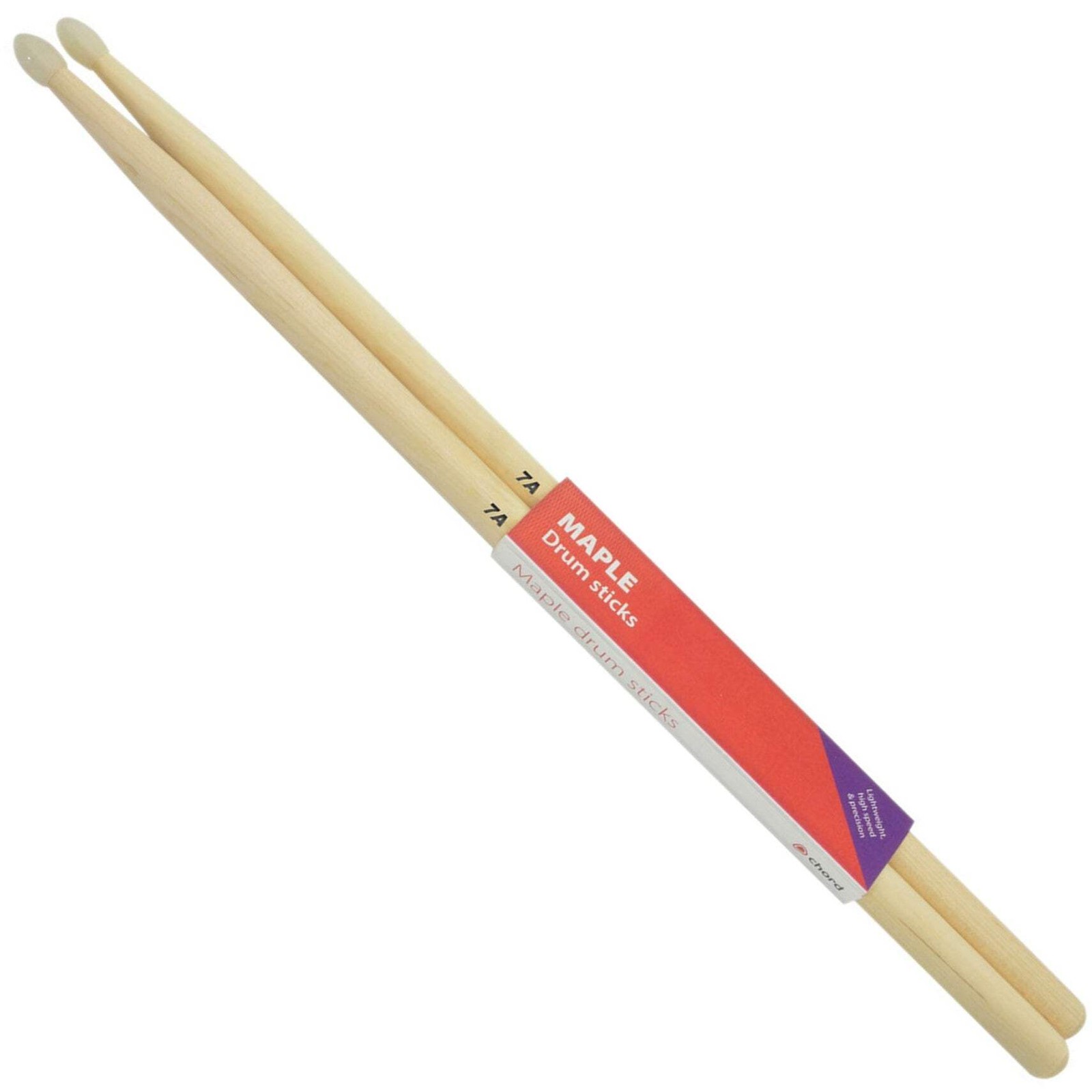 Chord Maple Drumsticks 7A NYLON TIP Pair