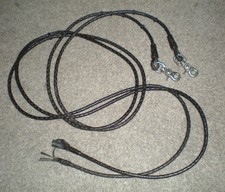 NEW Cowboy Vaquero Black Braided Western Horse Split Reins w Scissor Snaps Nice 