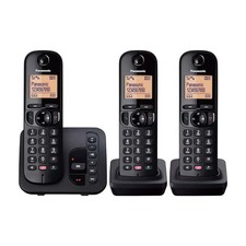 Image of Panasonic KX-TGC263EB Cordless Phone, Three Handsets Answer Machine Lightly Used