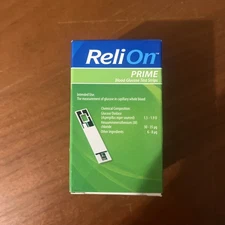 ReliOn Prime Blood Glucose Test Strips 25 Count Sealed Box NEW