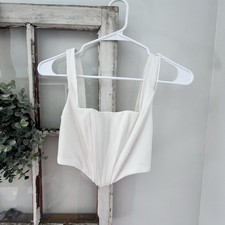 Princess Polly Women's White Corset bustier-style crop top Size 2