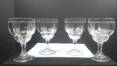 Fostoria Glass, Sunray, #2510, 9oz Goblet, Set of 4, c 1940's, Beautiful, ExCd