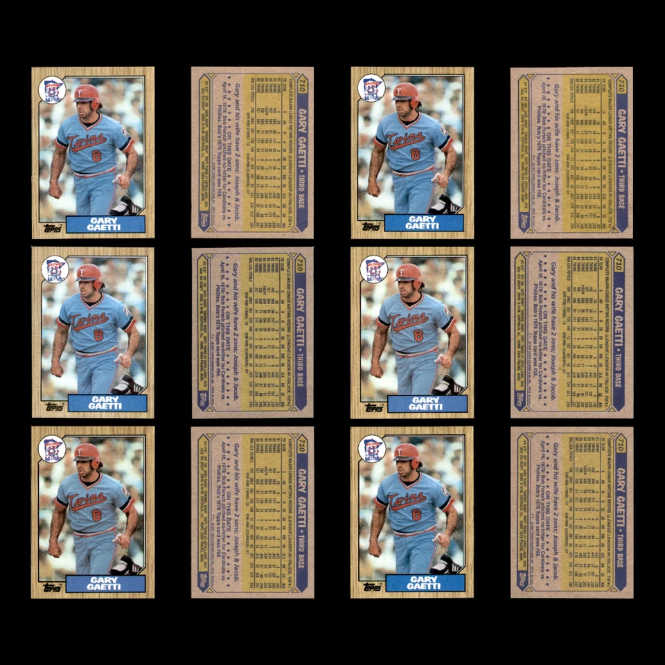 Gary Gaetti Lote 69 Tarjetas de Béisbol 1987 Topps Minnesota Twins Set Colección MLB Foto 4 de 4
