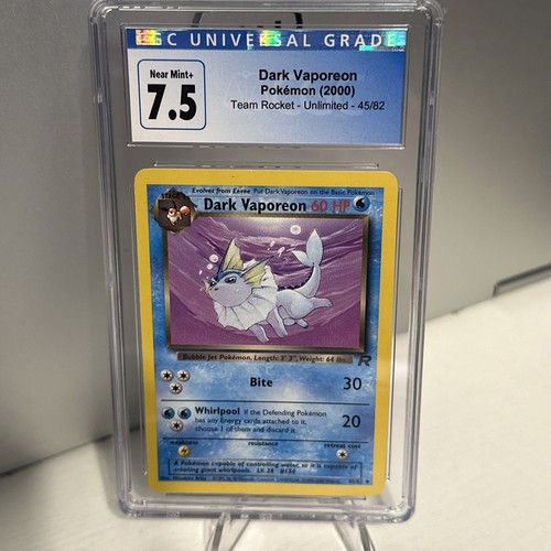 Dark Vaporeon (1st Edition) graded CGC 7.5 for sale on eBay