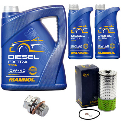 Motoröl Set MANNOL Diesel EXTRA 10W40 7 Liter + Ölfilter + Schraube für Mercedes