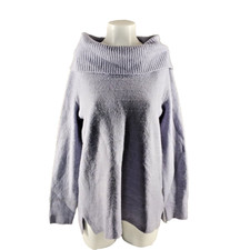 NWT Style Co Oversized Cowl Neck Sweater M 8-10 Fall Cozy Lilac Metallic Stripe