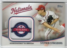 2020 Topps Series 2 Stephen Strasburg Anniversary Jumbo Jersey Sleeve Patch