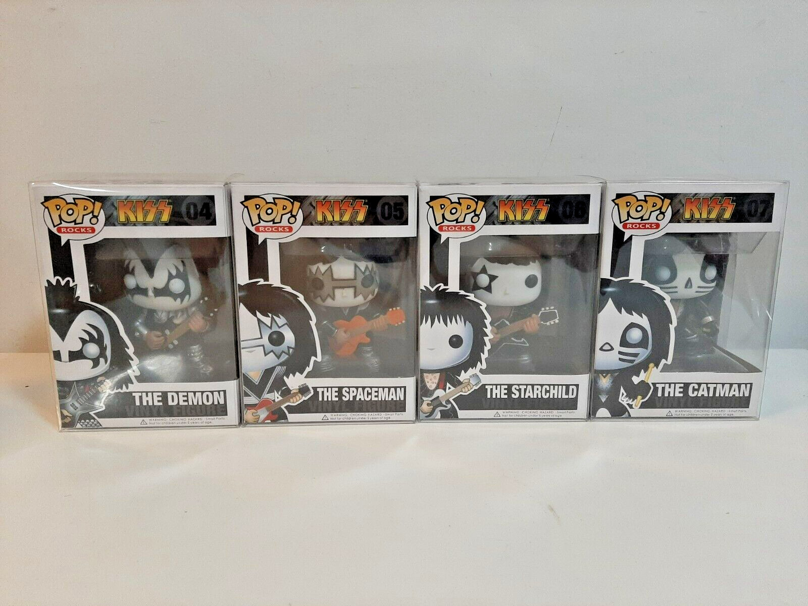 Funko Pop Vinyl Set Of 4 Original Rare Vaulted Kiss Pops - 04, 05, 06, 07