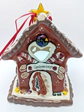 NEW Blue Sky Clayworks Christmas CANDY CANE COTTAGE Tea Light Candle House NWT