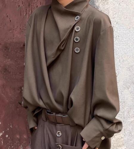 T-shirt Yohji Yamamoto da uomo retrò irregolare collare sciolto design casual - Foto 2 di 14