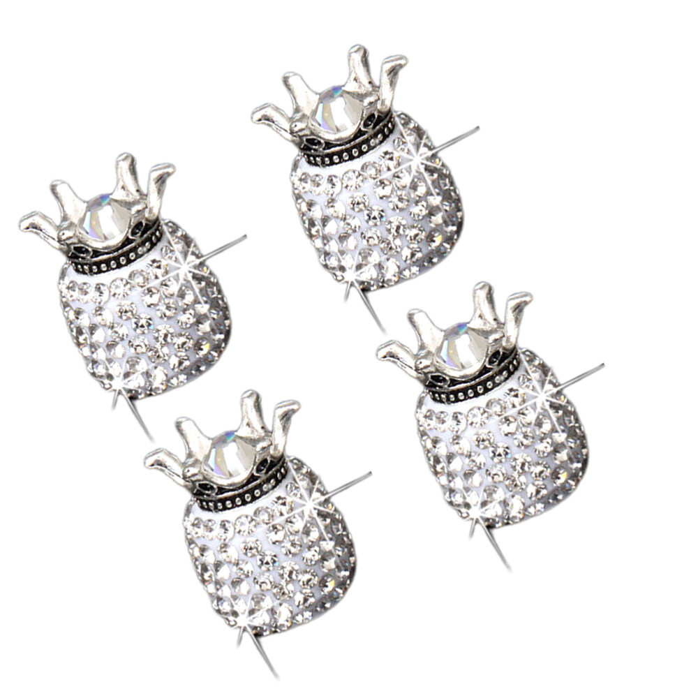 4 Pcs Car Wheel Stem Cap Tire Caps for Cars Shining Accessories