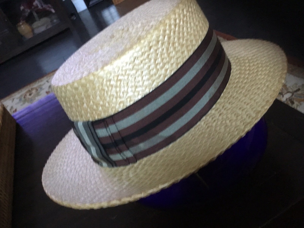 1920's AUTHENTIC KNOX BOATER STRAW HAT SZ 7 (made in italy