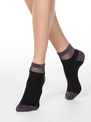 Conte Active #20S-5SP(207) - 1 pair Elegant Cotton Women's Socks (with lurex & s