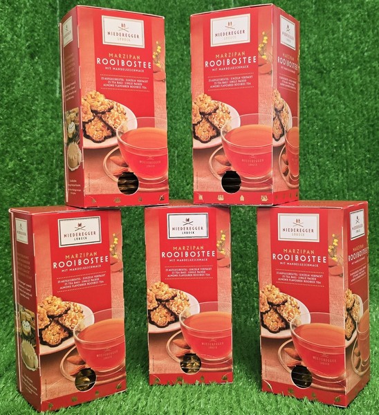 (134,85€/Kg) 5X Niederegger Marzipan Rooibos Tee Mandelgeschmack Versand0€-image